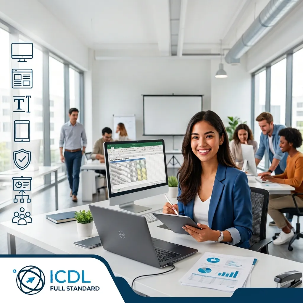 Ragazza che studia ICDL full standard